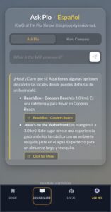 KoruStay Ask Pio speaking in Spanish