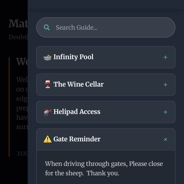 KoruStay guest guide section